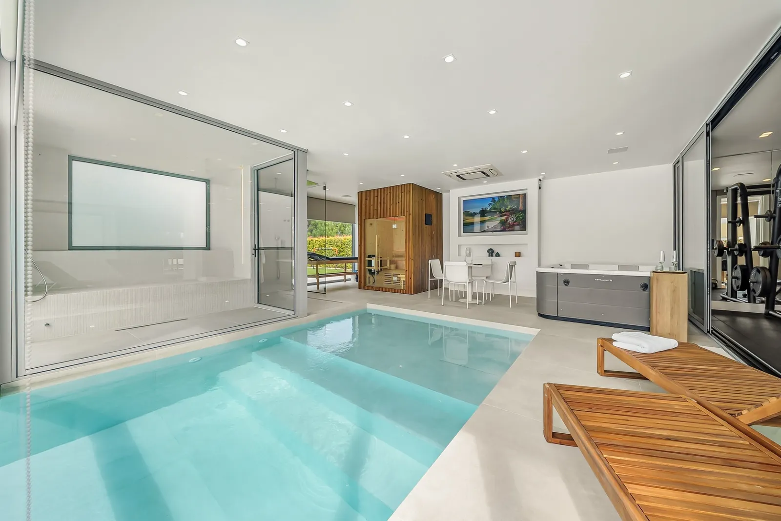 Spa interior — divisórias e portas em vidro